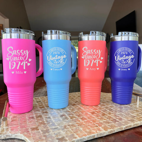 Sassy 50th Birthday Tumbler for Her