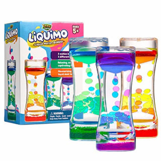 YoYa Toys Liquimo Calming Liquid Motion Bubbler set with colorful liquid flowing gently.