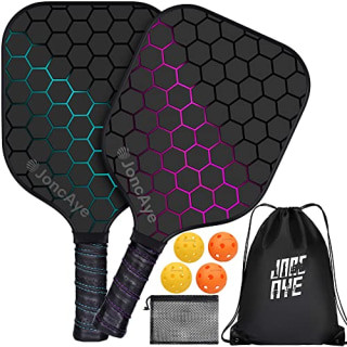 JoncAye Pickleball Paddle Set of two paddles and balls