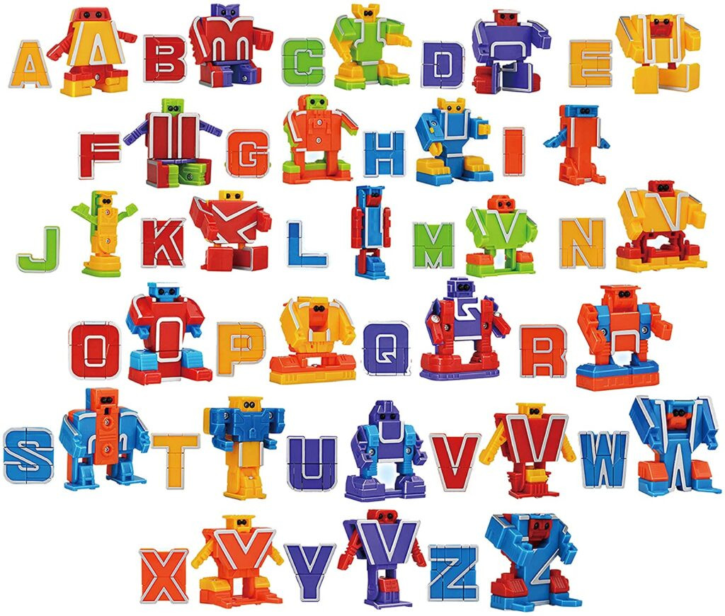 Letter Robots transforming from letters to robots