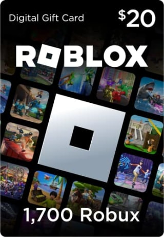 Roblox Digital Gift Card with the Roblox logo and characters
