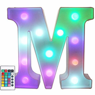 Pooqla Colorful LED Marquee Letter &quot;K&quot; glowing in multiple colors
