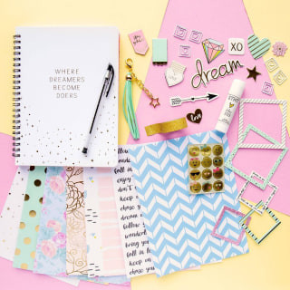 STMT DIY Journaling Set with journal and various decorating supplies