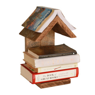Bedside Bookshelf wooden house-shaped shelf for books