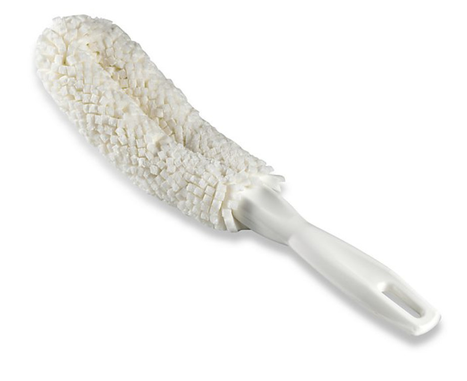 Soft stemware cleaning brush, a helpful tool for gently washing delicate wine glasses.