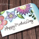 Handmade Mother's Day gift card envelope with stamped floral design