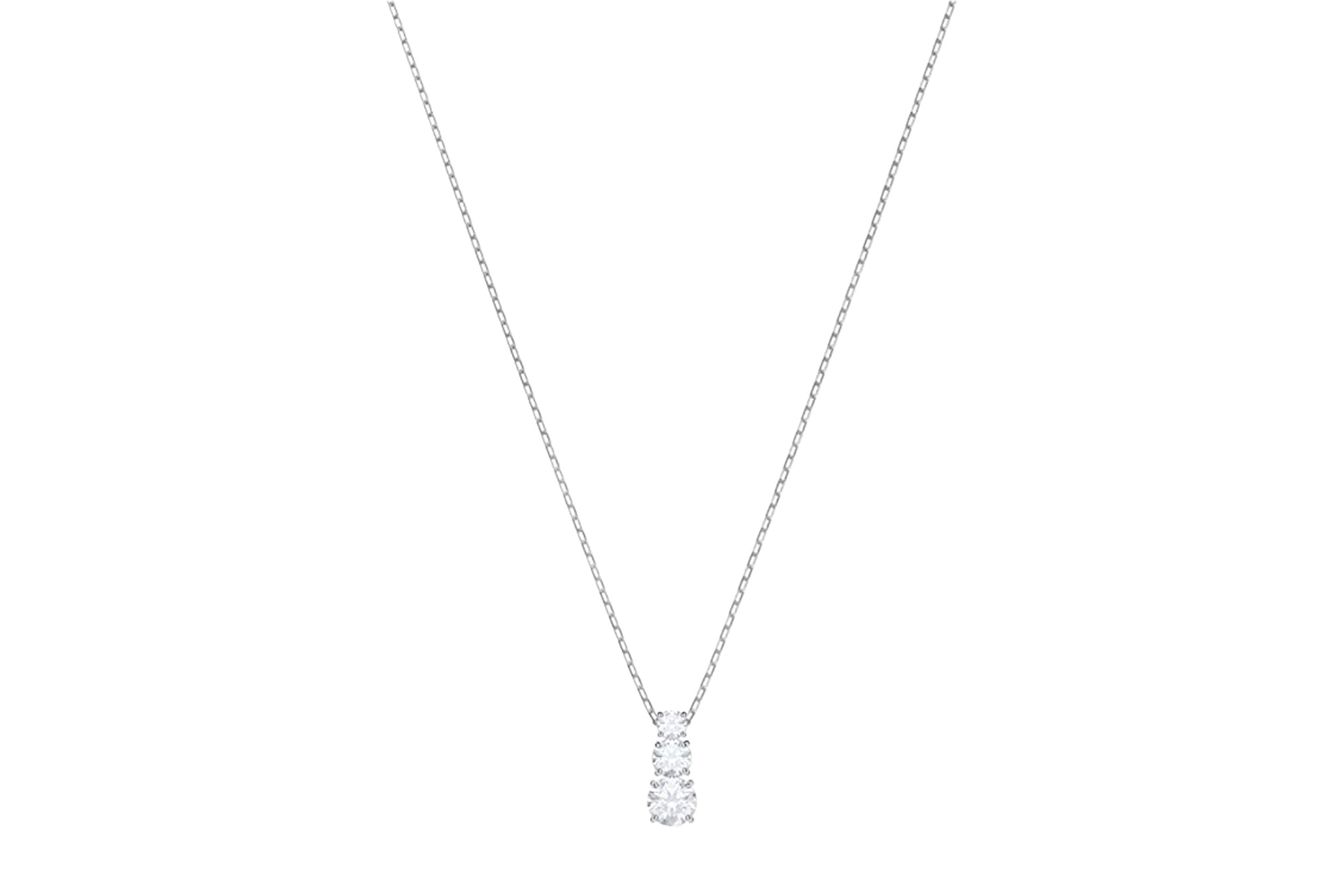 Swarovski Attract Trilogy Necklace, close-up of the pendant with sparkling crystals, emphasizing its elegance and suitability as a jewelry gift.
