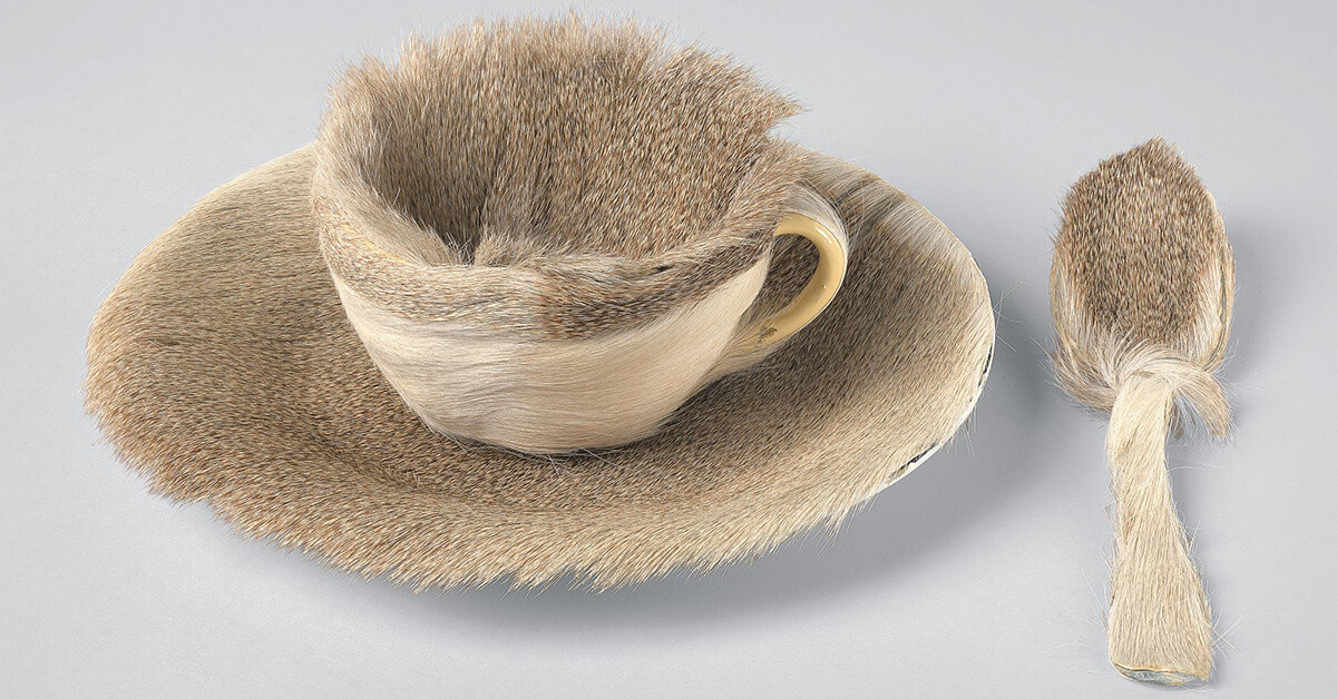 Meret Oppenheim Object 1936 fur covered cup saucer and spoon unsettling surrealist art MoMA