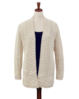 Irish Merino Wool Long Cardigan