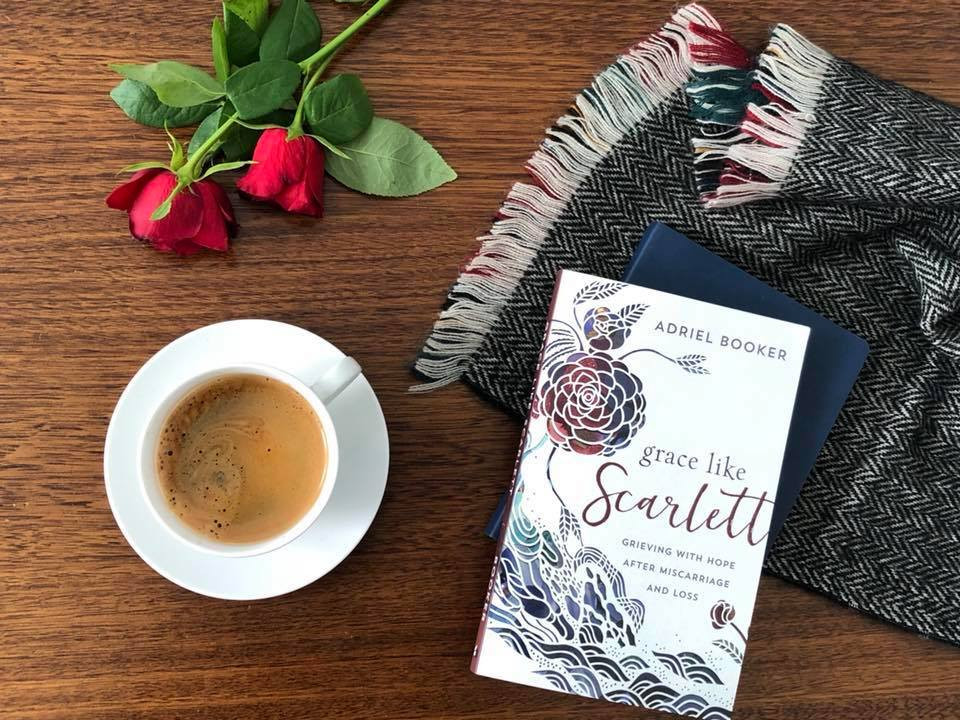 Book cover of Grace Like Scarlett by Adriel Booker, a helpful resource for grieving with hope after miscarriage and loss.
