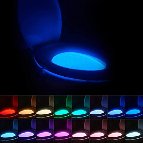 Chunace 16-Color Toilet Night Light, Motion Sensor Activated Bathroom LED Bowl Nightlight, Unique &amp; Funny Gifts Idea for Dad Teen Boy Kids Men Women, Cool Fun Gadgets for Stocking Stuffers