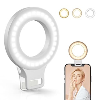 Clip on Ring Light, Kimwood Rechargeable 60 LED Selfie Ring Light for Phone, Laptop, Tablet ( 3 Models, 5 Level Brightness)