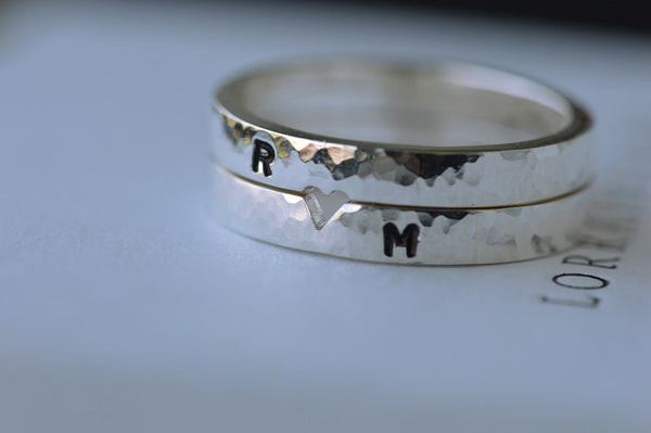 Heart Cut-out Ring Set: A romantic and matching gift for couples, symbolizing interconnected hearts through jewelry
