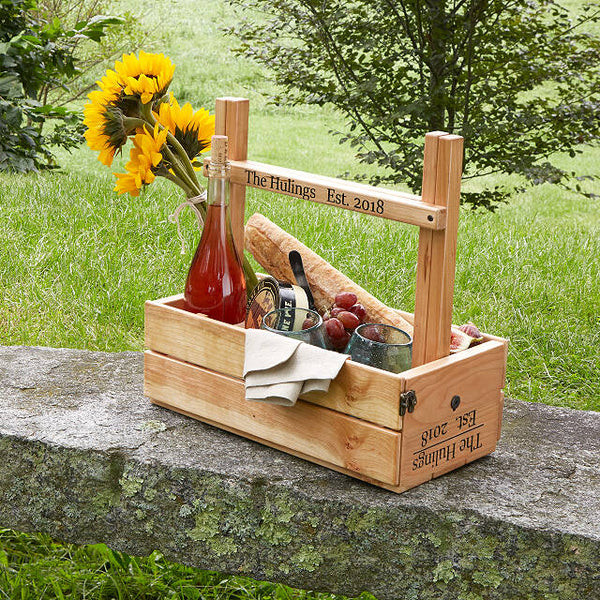 Custom Picnic Carrier Table: A romantic and functional gift for wife, transforming into a mini-table for outdoor dates