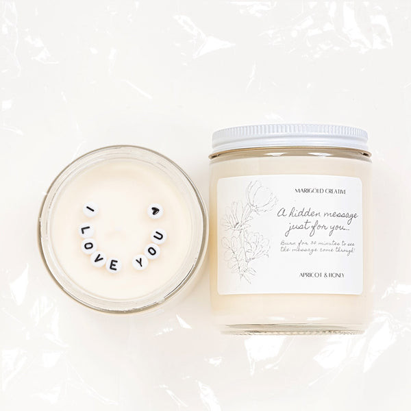 Secret Message Soy Candle: A romantic and sensory gift for wife, revealing a hidden message as it burns