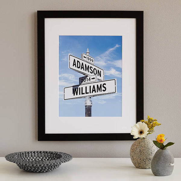 Intersection of Love Print: A unique and romantic gift for wife, subtly marking a special geographical location of your love story