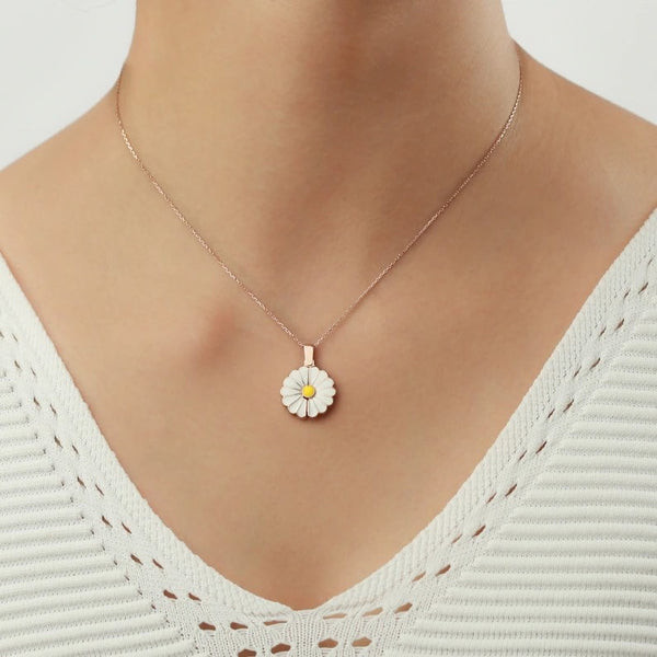 Personalized Daisy Necklace with Hidden Message: A charming and romantic gift for wife, floral jewelry with a secret message inside