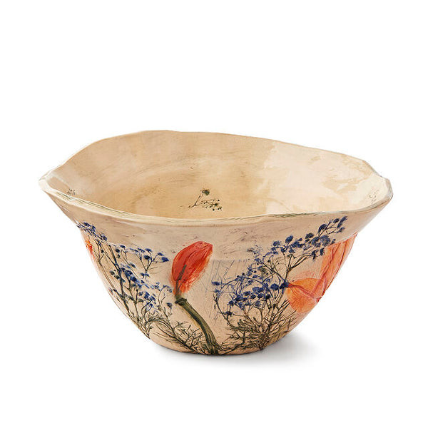 Real Botanic Pressing Serving Bowl: An elegant and romantic gift for wife, botanical beauty pressed into a serving dish