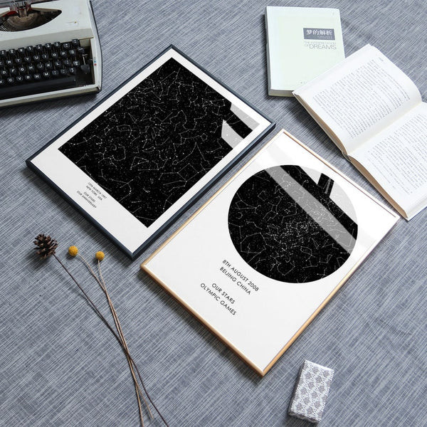First Date Star Map: A deeply romantic and personalized gift for wife, capturing the stars of your first meeting