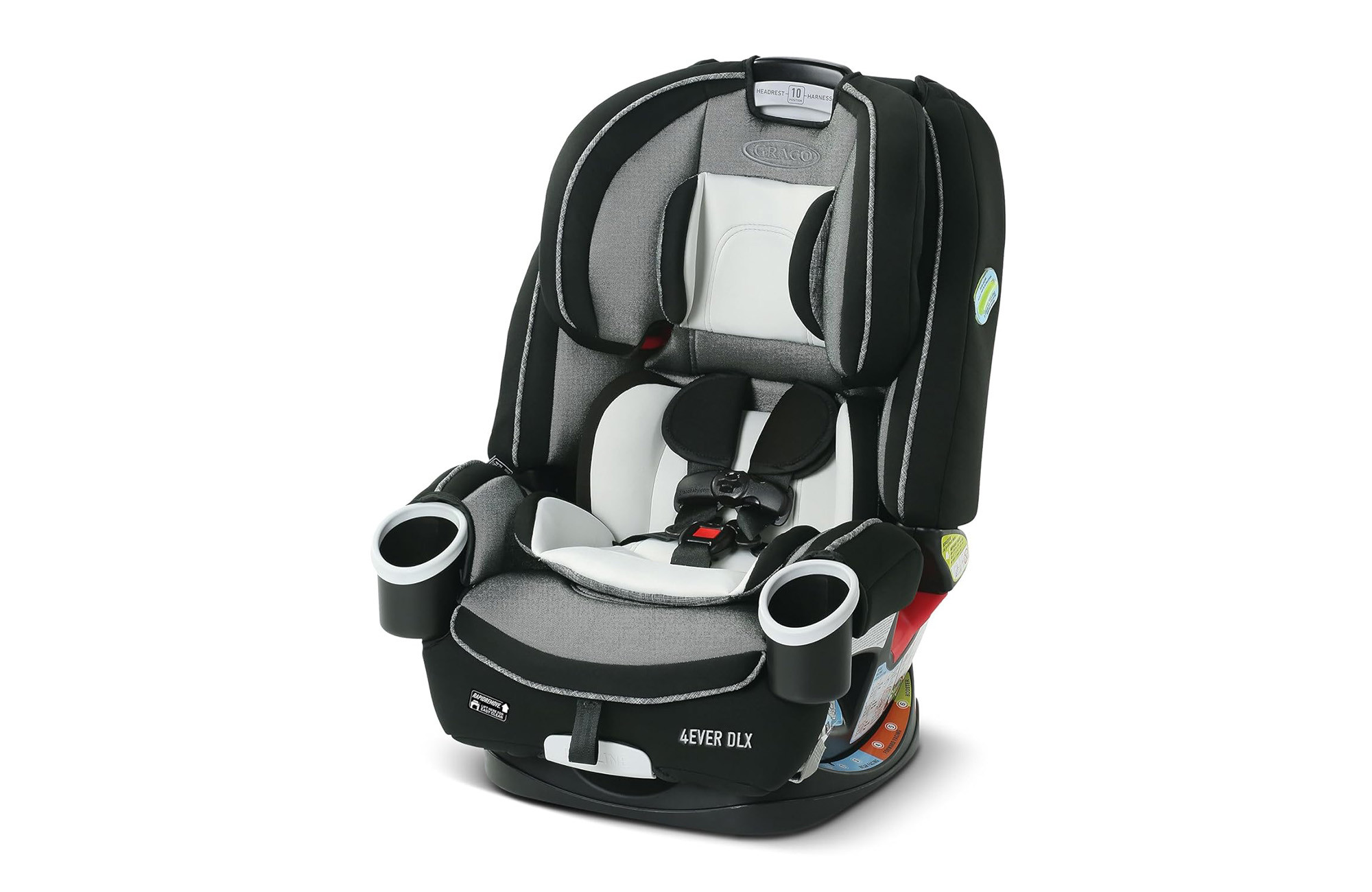Graco 4Ever Car Seat, showcasing its convertible design and safety features, emphasizing its long-term use from infant to booster seat.