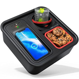 Zigtiger Cup Holder Tray with Wireless Charger, innovative home accessory Father's Day gift for husbands