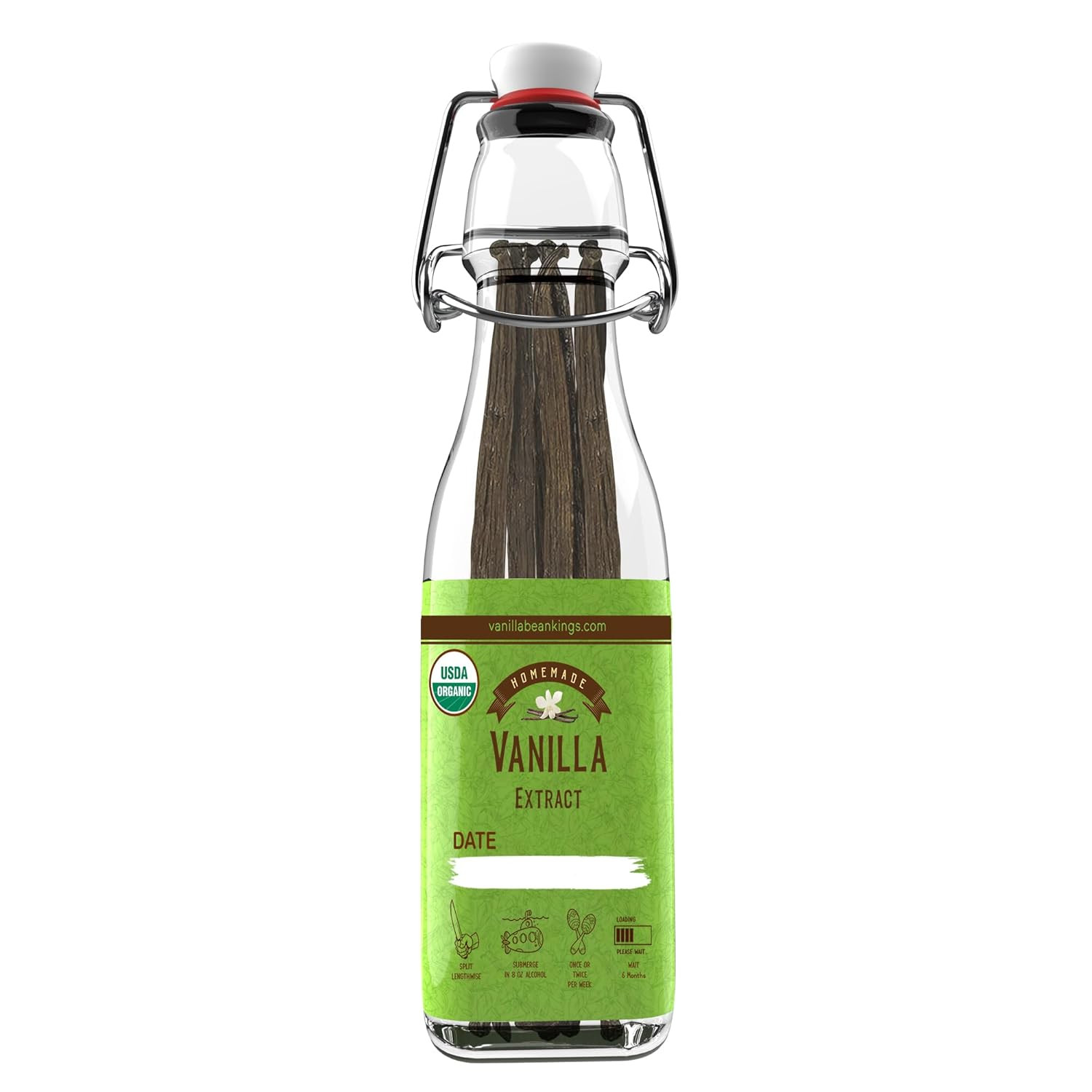 Homemade Vanilla Extract kit, highlighting its components for making vanilla extract at home.