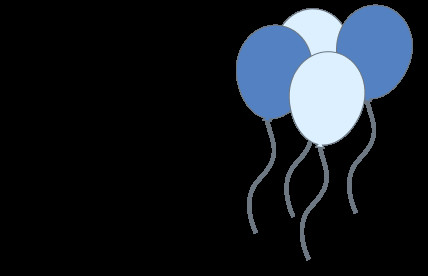Balloons decorating a Bar Mitzvah celebration