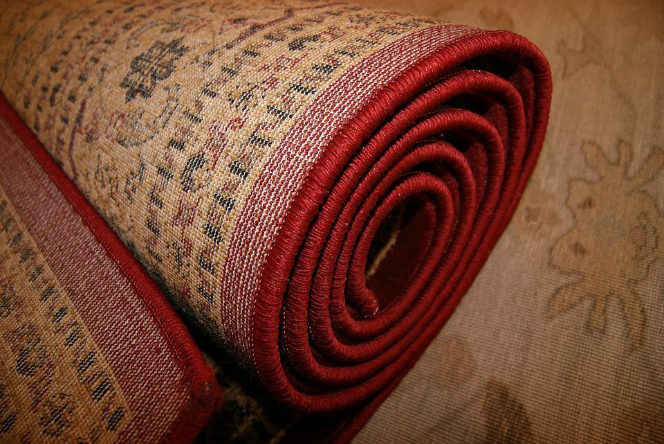 A rolled-up floor rug, a great gift idea for your mom!