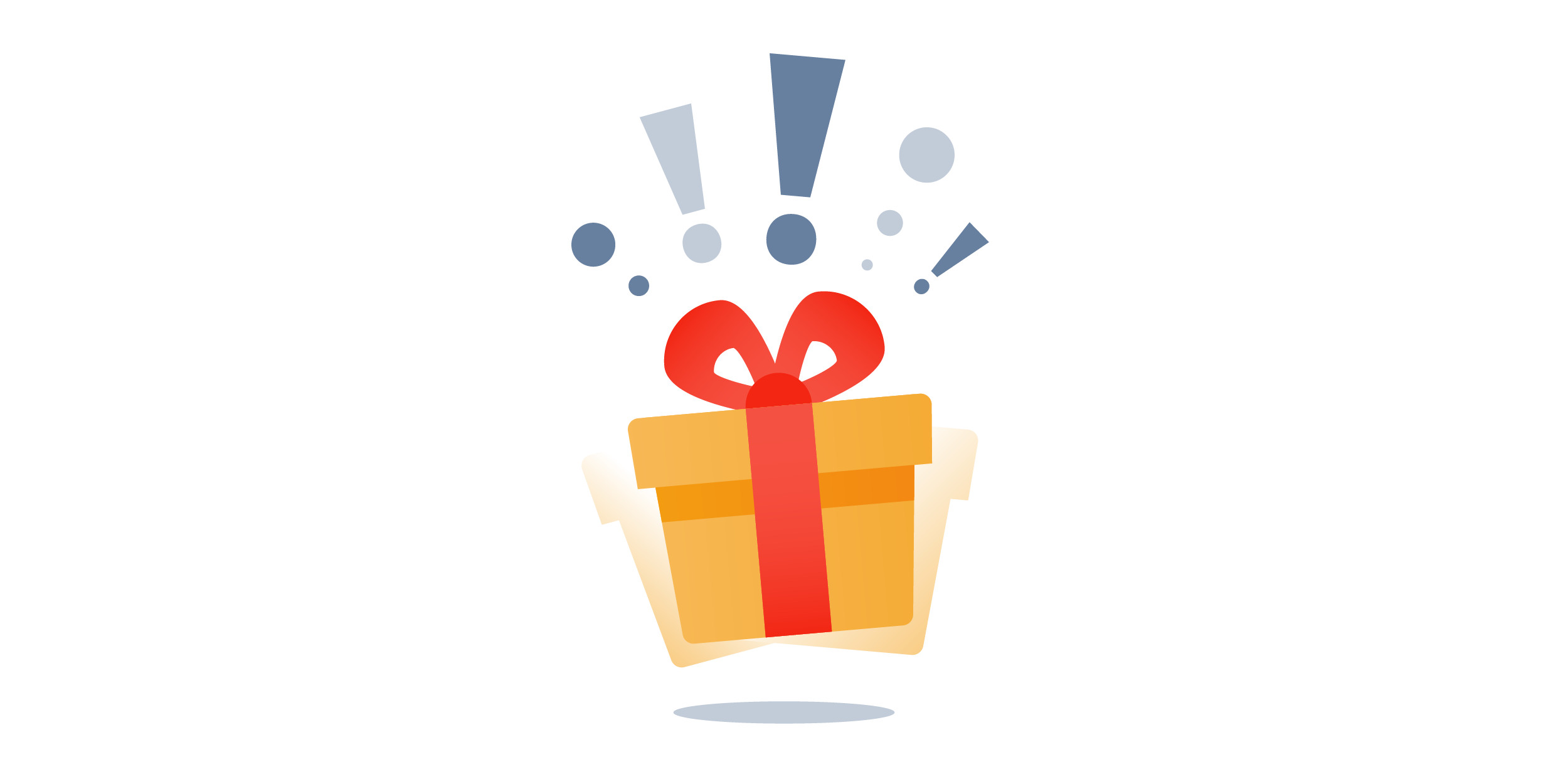 Exciting gift box with ribbon