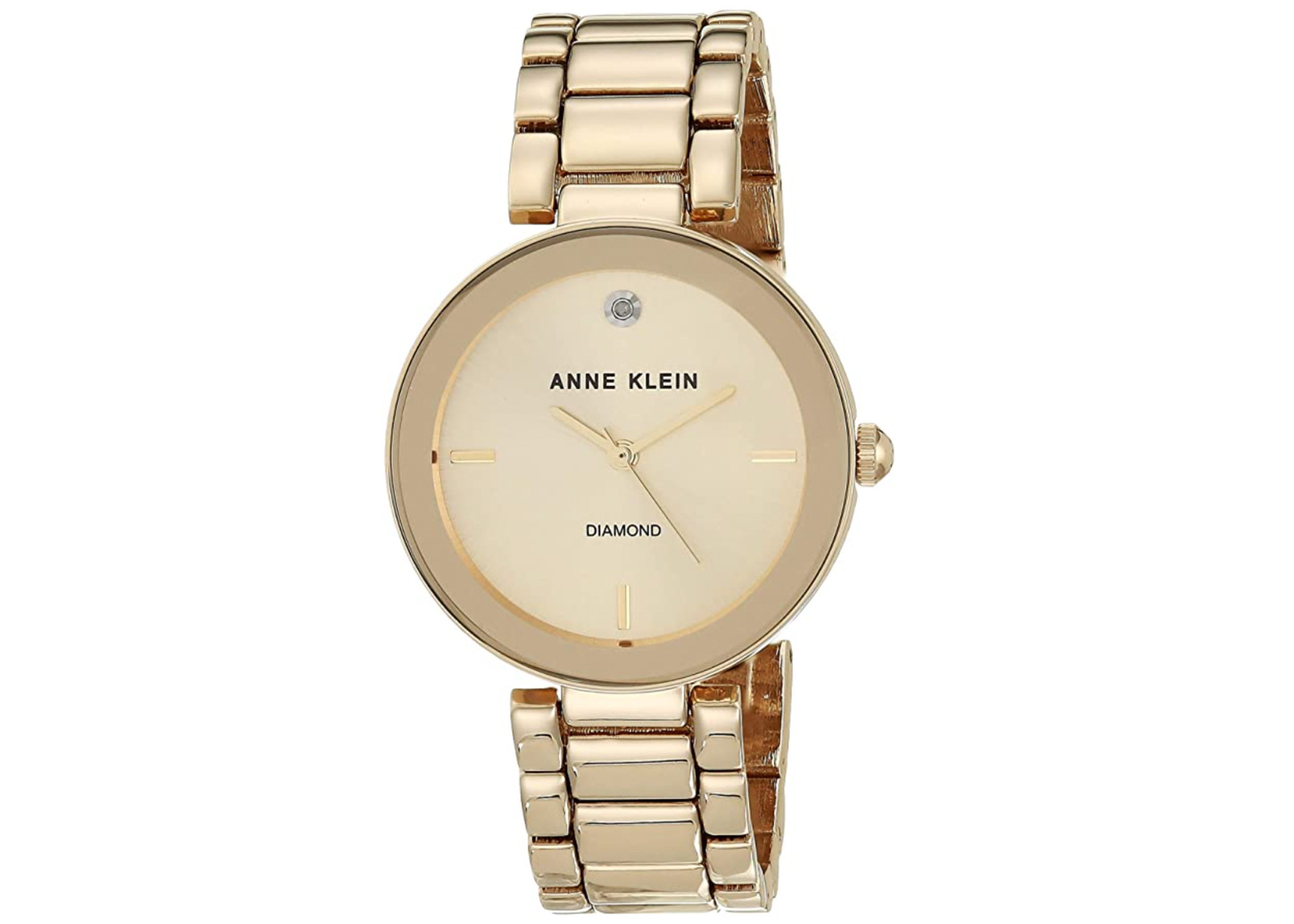 Anne Klein Diamond Dial Bracelet Watch, highlighting the elegant bracelet style and diamond detail on the dial, as a sophisticated gift.