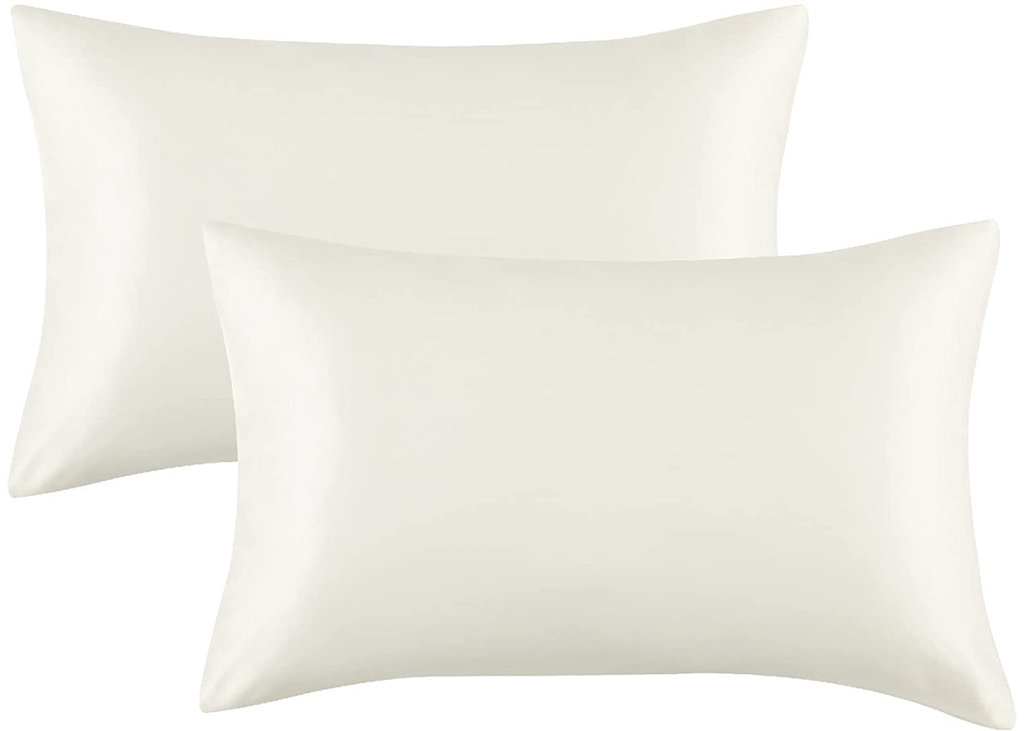 Bedsure Satin Pillowcases, set of two, displaying the smooth satin fabric and various color options, promoting a comfortable sleep experience.