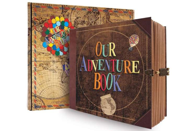 Adventure book scrapbook, a sentimental birthday gift idea for wife, documenting shared experiences and future plans (via Amazon)