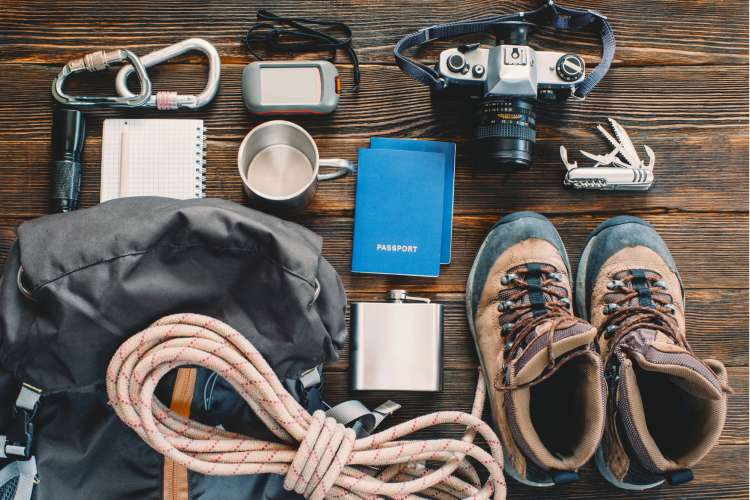 Outdoor adventure gear, a hobby-based random birthday gift idea for wife, encouraging outdoor exploration and nature adventures (via Canva)