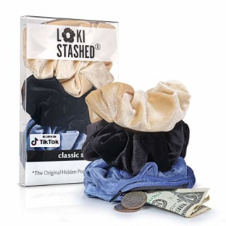 Velvet Hidden Pocket Scrunchies - A unique hair accessory gift for coworkers under 