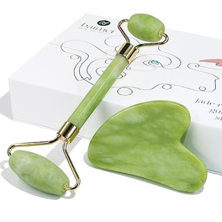Gua Sha &amp; Jade Roller Set - A wellness gift for coworker relaxation under 