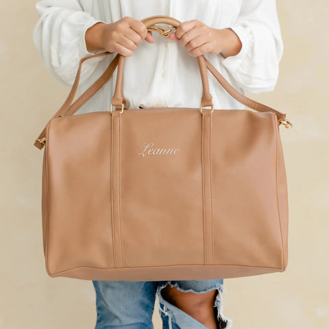 Vegan Leather Weekender Bag for stylish travel