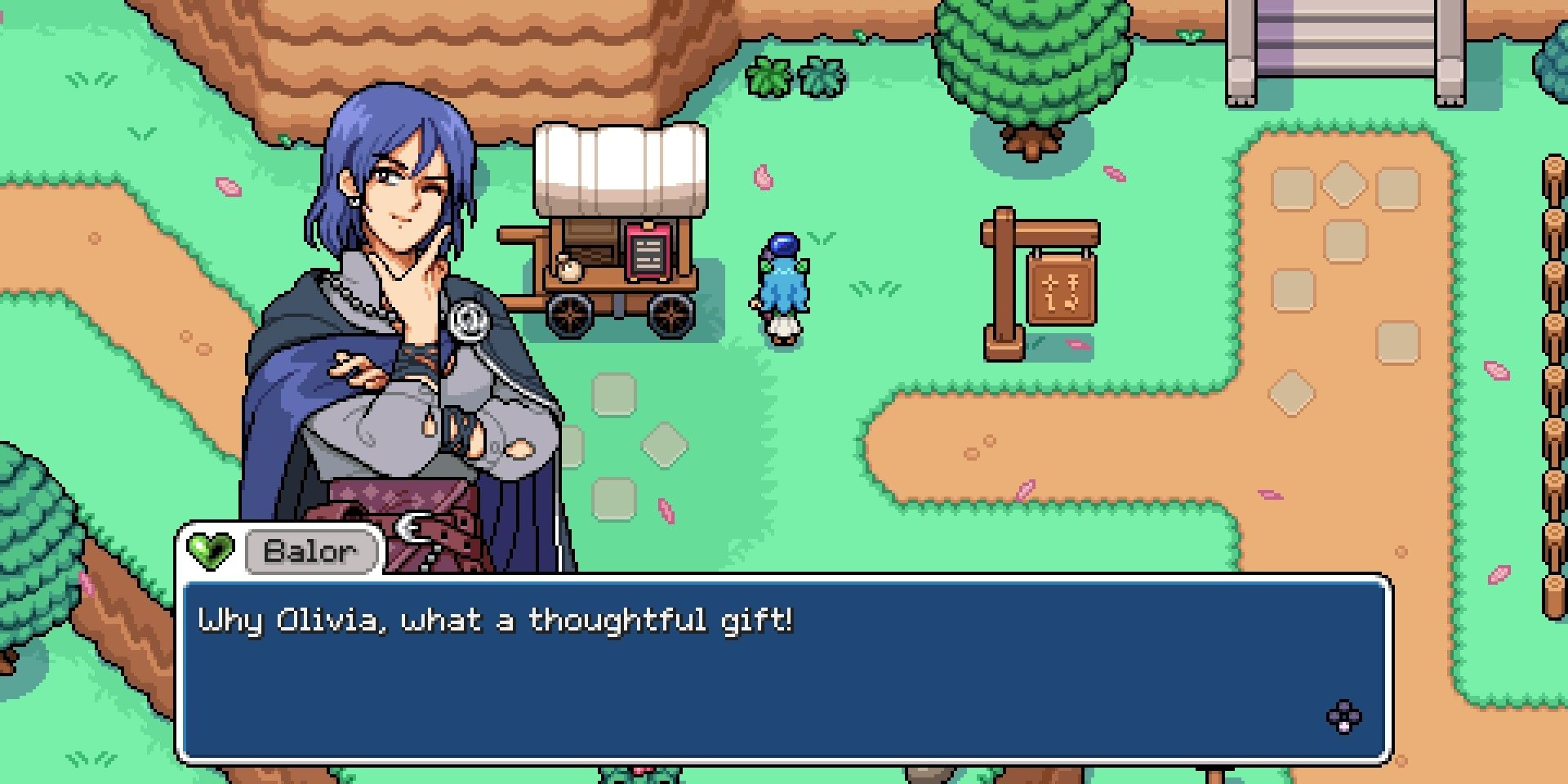 Balor presenting his preferred gifts in Fields of Mistria