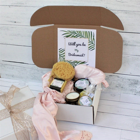Bridesmaid Spa Proposal Gift Box with spa essentials for relaxation