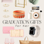 Ceramic Initial Tray, Initial Ring, Colorful Stack Bracelets, Gold Picture Frame, Airpod Max, Polaroid Camera, Jewelry Travel Case, Apple Watch, Colored Wine Glasses, Laptop Bag Set