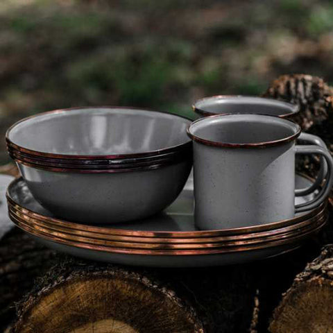 Enamel camping dinnerware set gift