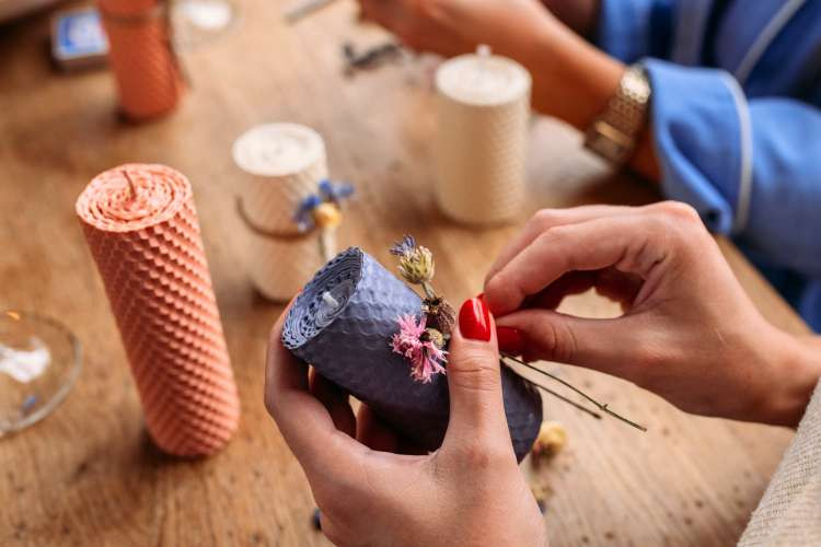 DIY candle making kit, a creative birthday gift idea for wife, fostering hobbies and artistic exploration (via Canva)