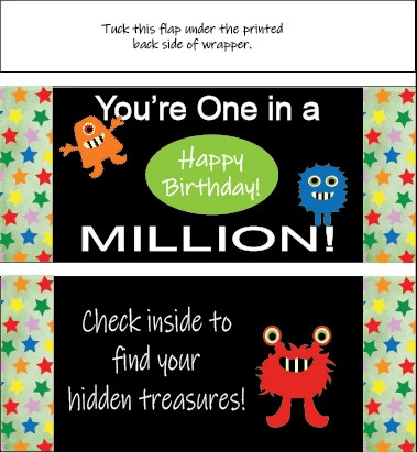 Hershey's candy bar with a printable birthday wrapper, a sweet and simple way to gift money