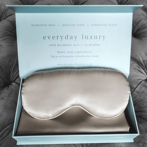 Champagne silk sleep set as 12 year anniversary gift for him