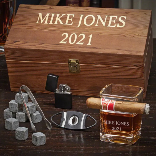 Cigar Glass 15 Year Anniversary Gift for Him, an elegant and practical gift set