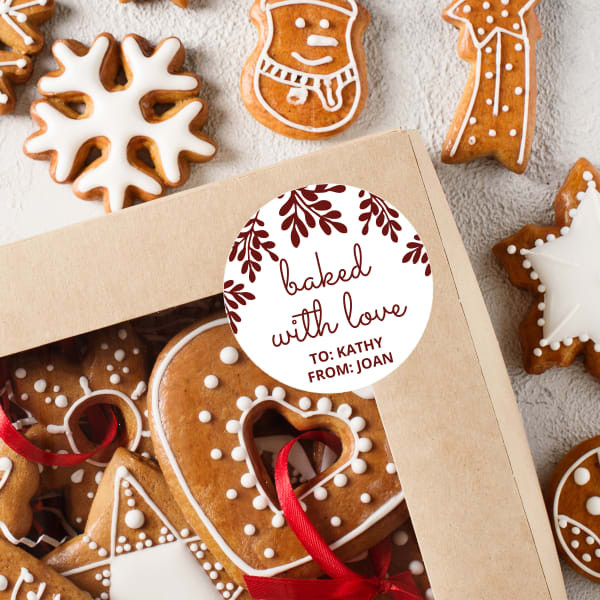“Baked with Love” Christmas cookie gift label