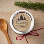 Homemade flavored salt coworker gift printed on round Avery Kraft paper label 22818. The label reads