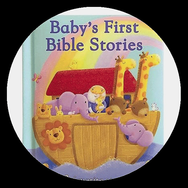 Baby's First Bible Stories by Cottage Door Press, a perfect baptism gift for introducing faith to children, featuring colorful illustrations and simple language.