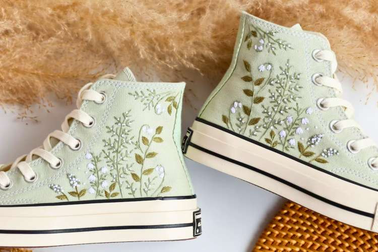 Customized shoes, a unique fashion birthday gift idea for wife, expressing personal style and bespoke design (via Etsy)