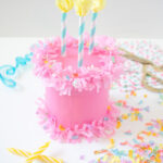 DIY Paper Birthday Cake Gift Box Top View