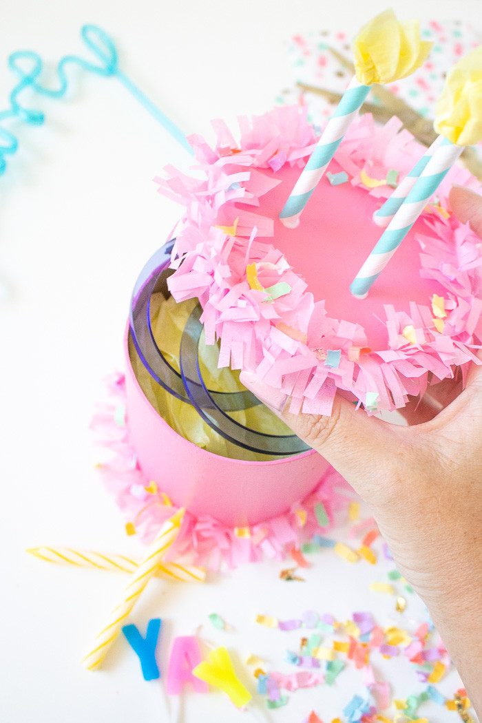 DIY Birthday Cake Gift Box with Confetti Sprinkles